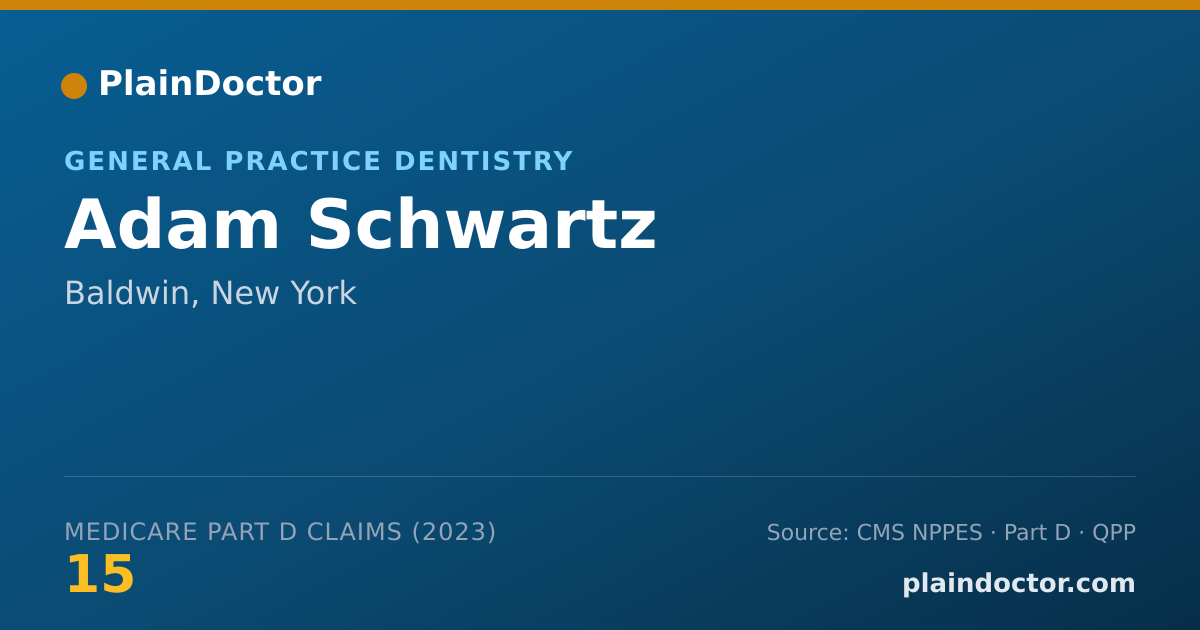 Shareable card for Adam Schwartz - General Practice Dentistry, Baldwin, NY