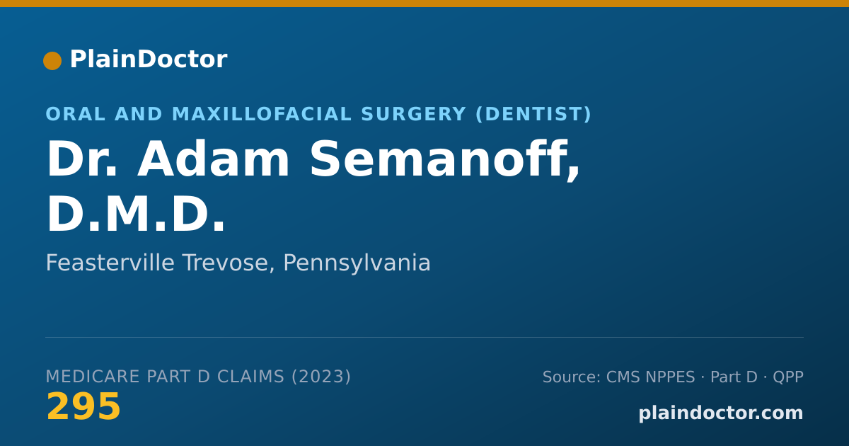 Shareable card for Adam Semanoff, D.M.D. - Oral and Maxillofacial Surgery (Dentist), Feasterville Trevose, PA