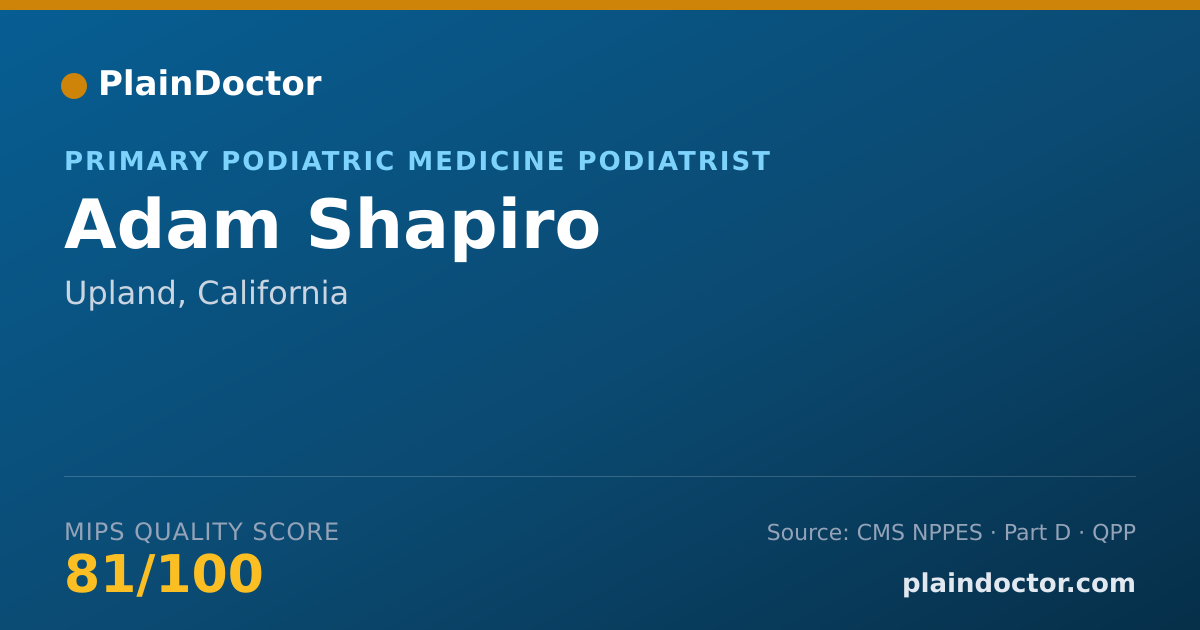Shareable card for Adam Shapiro - Primary Podiatric Medicine Podiatrist, Upland, CA