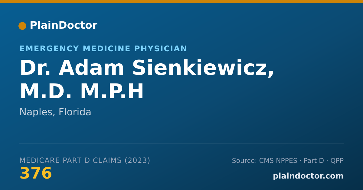Shareable card for Adam Sienkiewicz, M.D. M.P.H - Emergency Medicine Physician, Naples, FL
