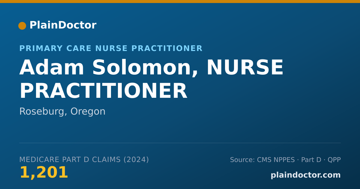 Shareable card for Adam Solomon, NURSE PRACTITIONER - Family Nurse Practitioner, Roseburg, OR