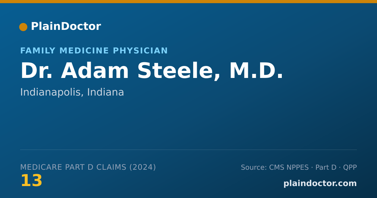 Shareable card for Adam Steele, M.D. - Family Medicine Physician, Indianapolis, IN