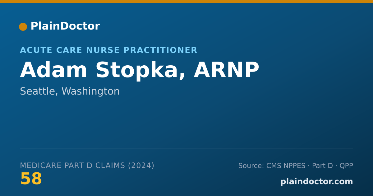 Shareable card for Adam Stopka, ARNP - Nurse Practitioner, Seattle, WA