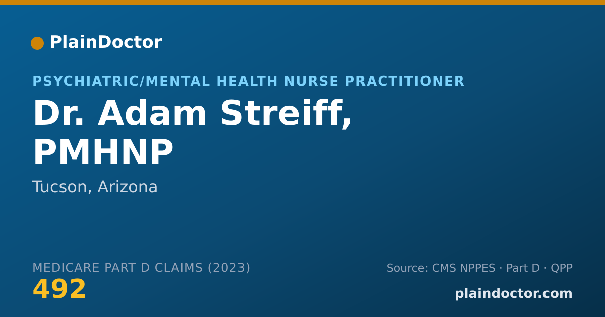 Shareable card for Adam Streiff, PMHNP - Psychiatric/Mental Health Nurse Practitioner, Tucson, AZ