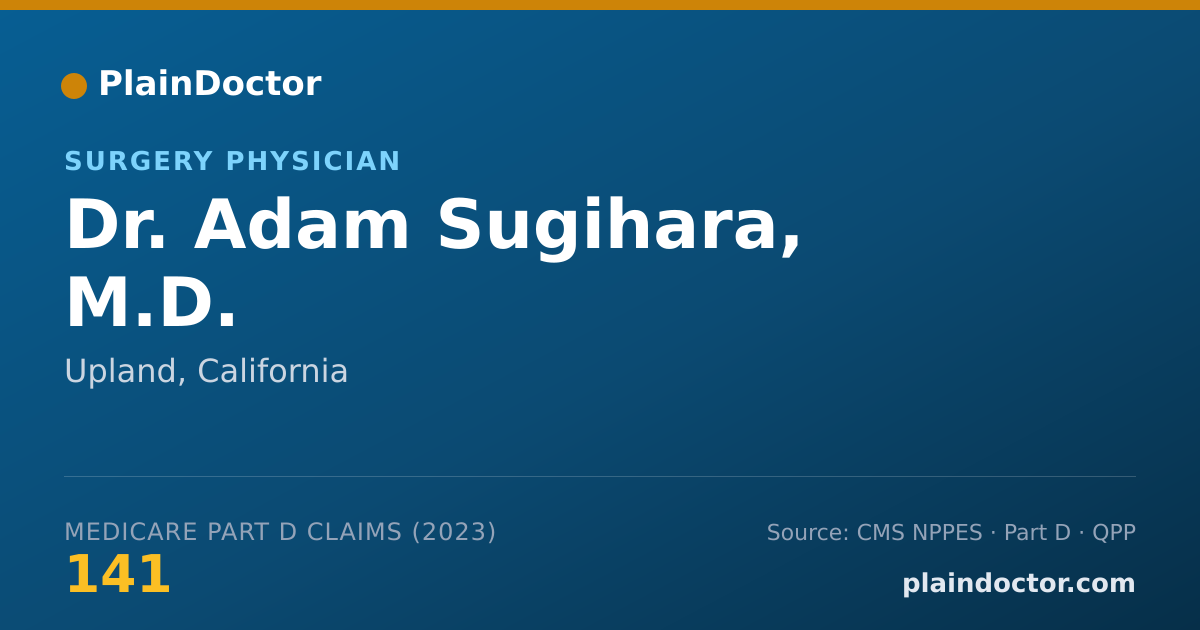 Shareable card for Adam Sugihara, M.D. - Surgery Physician, Upland, CA