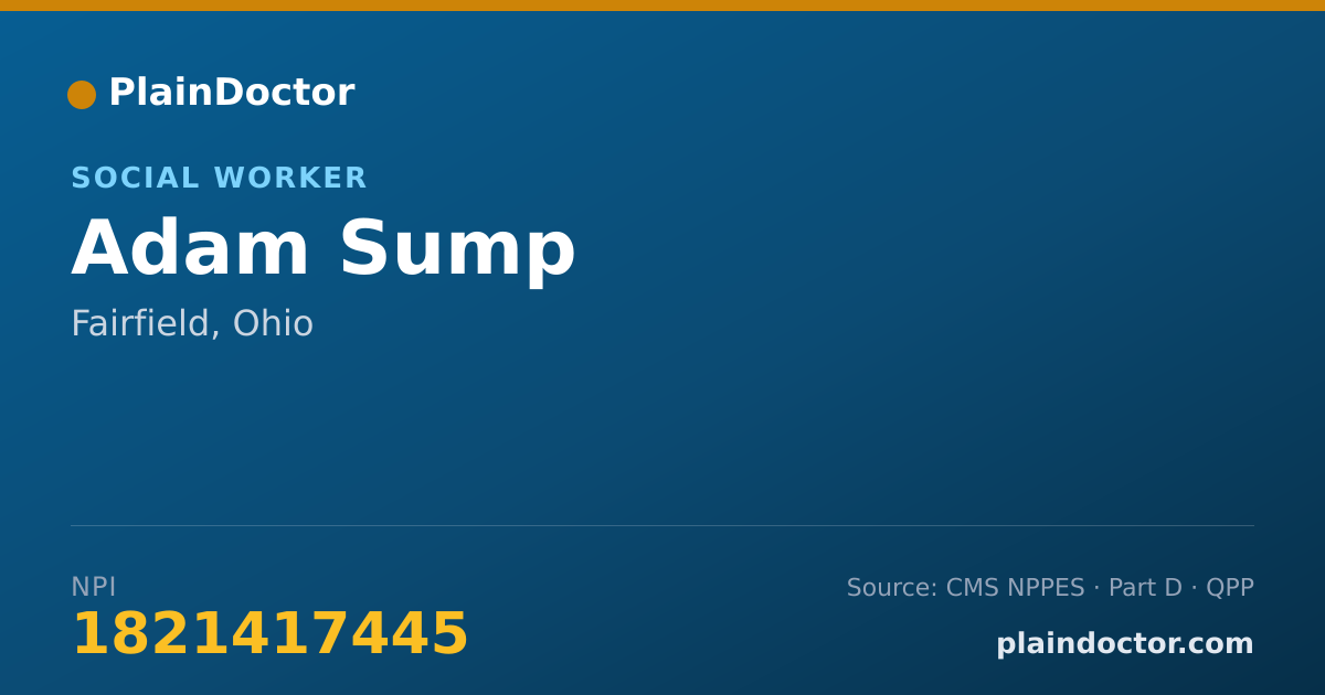 Shareable card for Adam Sump - Social Worker, Fairfield, OH