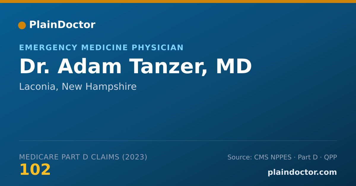 Shareable card for Adam Tanzer, MD - Emergency Medicine Physician, Laconia, NH