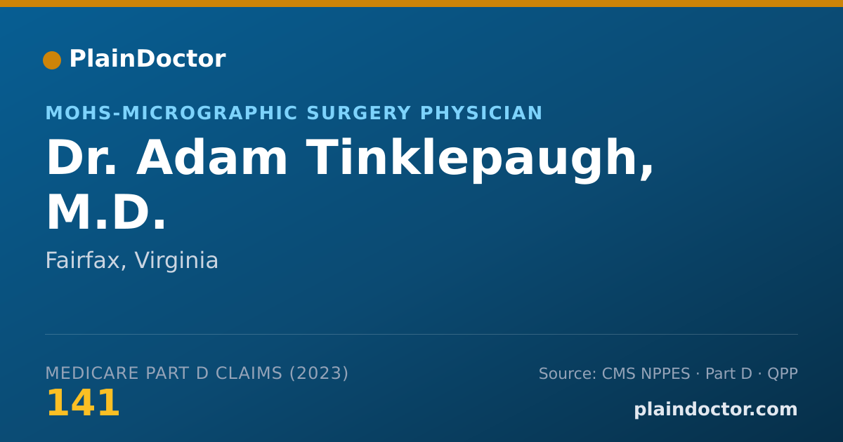 Shareable card for Adam Tinklepaugh, M.D. - MOHS-Micrographic Surgery Physician, Fairfax, VA