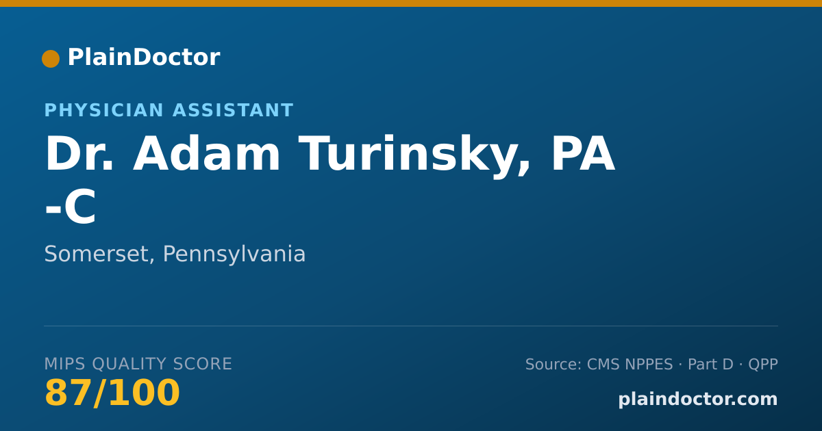 Shareable card for Adam Turinsky, PA -C - Physician Assistant, Somerset, PA
