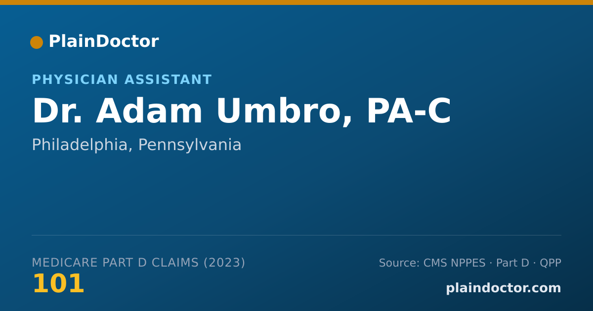 Shareable card for Adam Umbro, PA-C - Physician Assistant, Philadelphia, PA