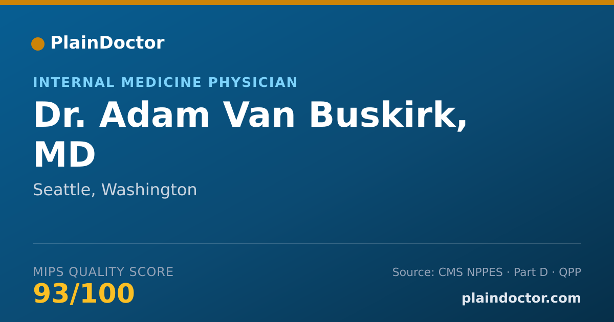 Shareable card for Adam Van Buskirk, MD - Internal Medicine Physician, Seattle, WA