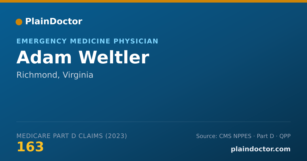 Shareable card for Adam Weltler - Emergency Medicine Physician, Richmond, VA