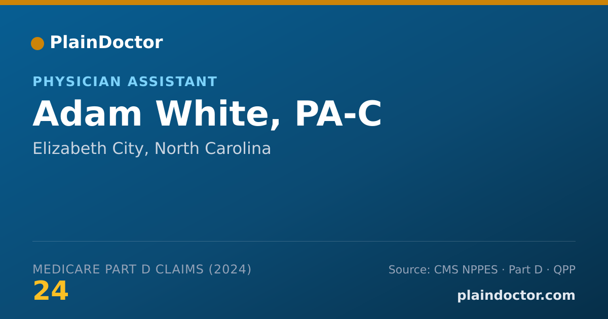 Shareable card for Adam White, PA-C - Physician Assistant, Elizabeth City, NC
