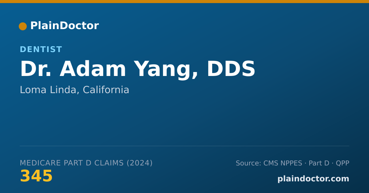 Shareable card for Adam Yang, DDS - Dentist, Loma Linda, CA