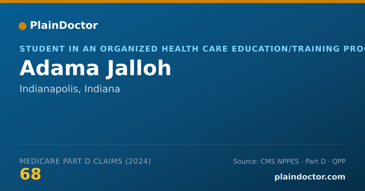 Shareable card for Adama Jalloh - Student in an Organized Health Care Education/Training Program, Indianapolis, IN