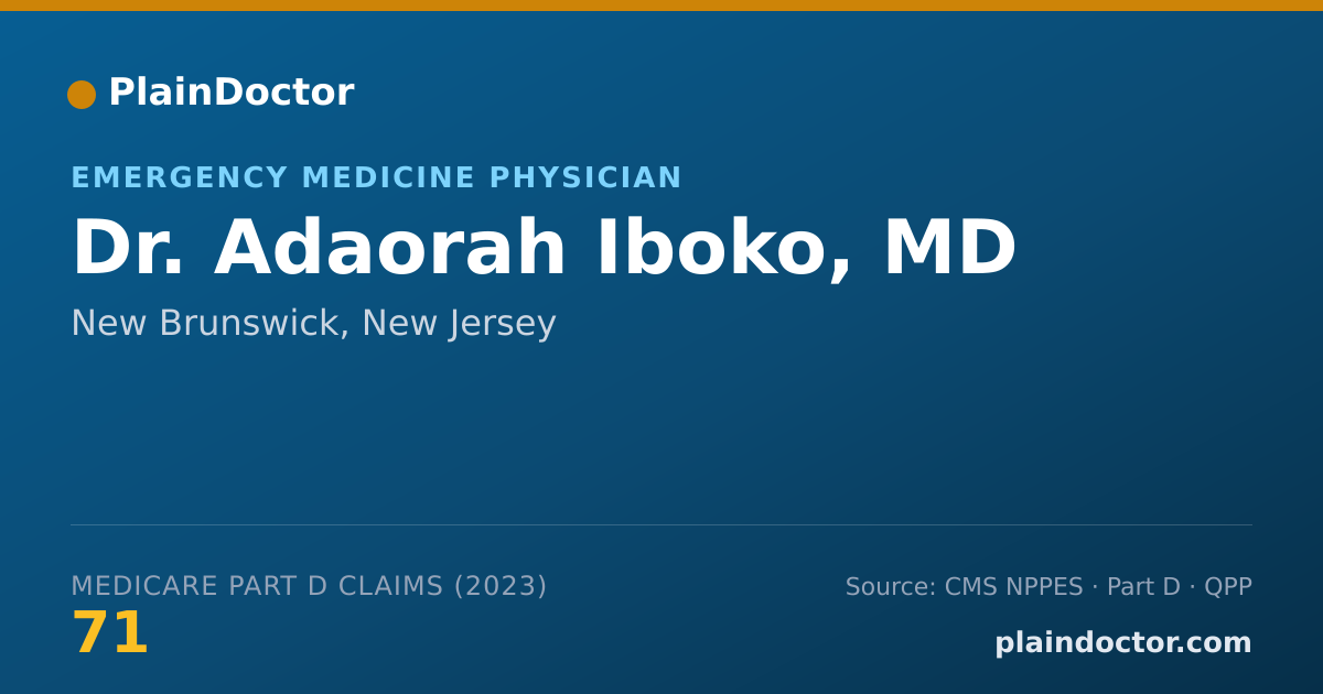 Shareable card for Adaorah Iboko, MD - Emergency Medicine Physician, New Brunswick, NJ