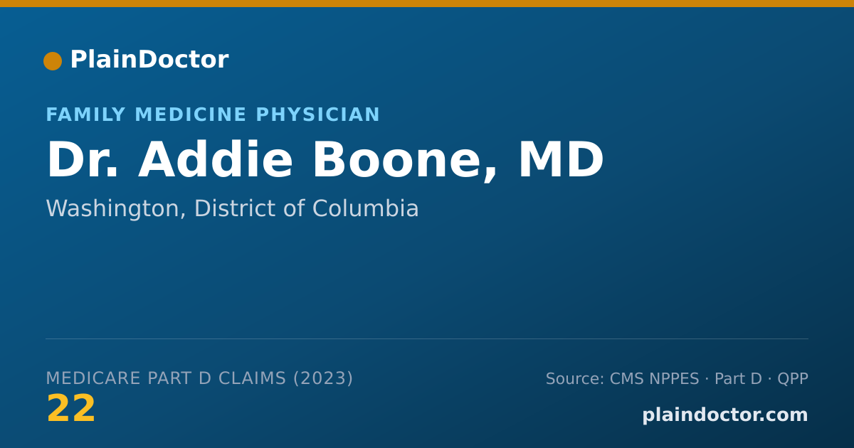Shareable card for Addie Boone, MD - Family Medicine Physician, Washington, DC