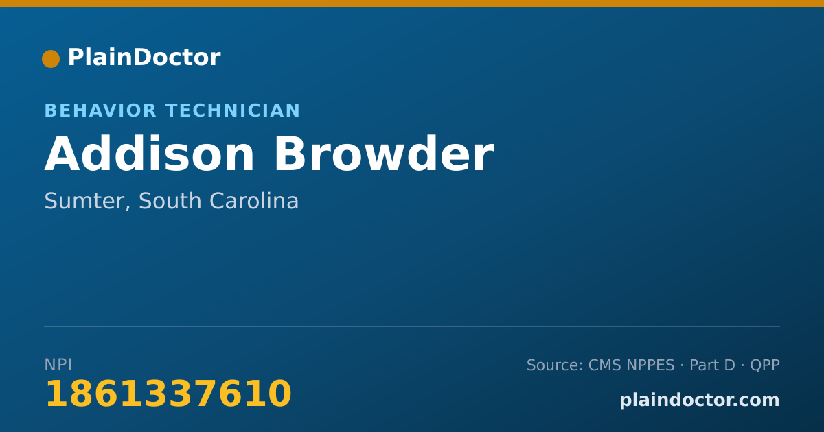 Shareable card for Addison Browder - Behavior Technician, Sumter, SC