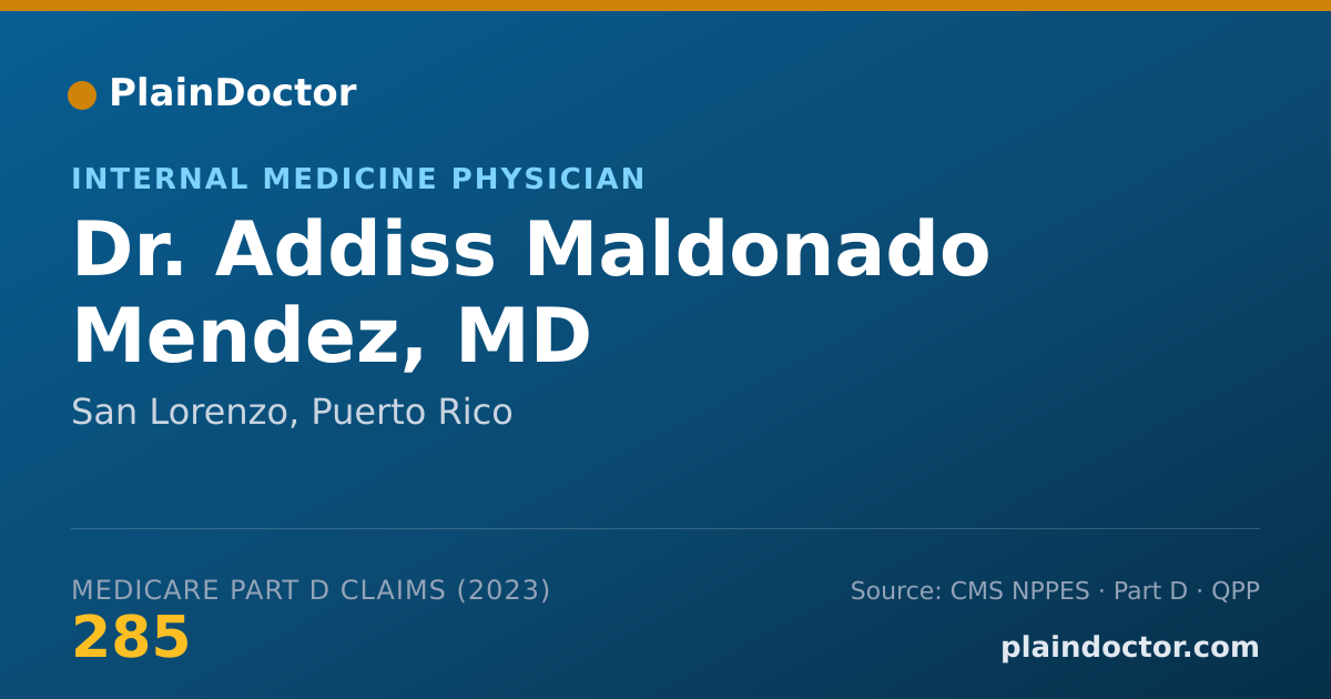 Shareable card for Addiss Maldonado Mendez, MD - Internal Medicine Physician, San Lorenzo, PR