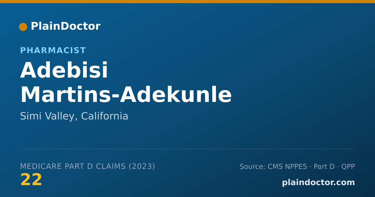 Shareable card for Adebisi Martins-Adekunle - Pharmacist, Simi Valley, CA