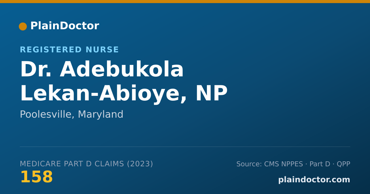 Shareable card for Adebukola Lekan-Abioye, NP - Registered Nurse, Poolesville, MD