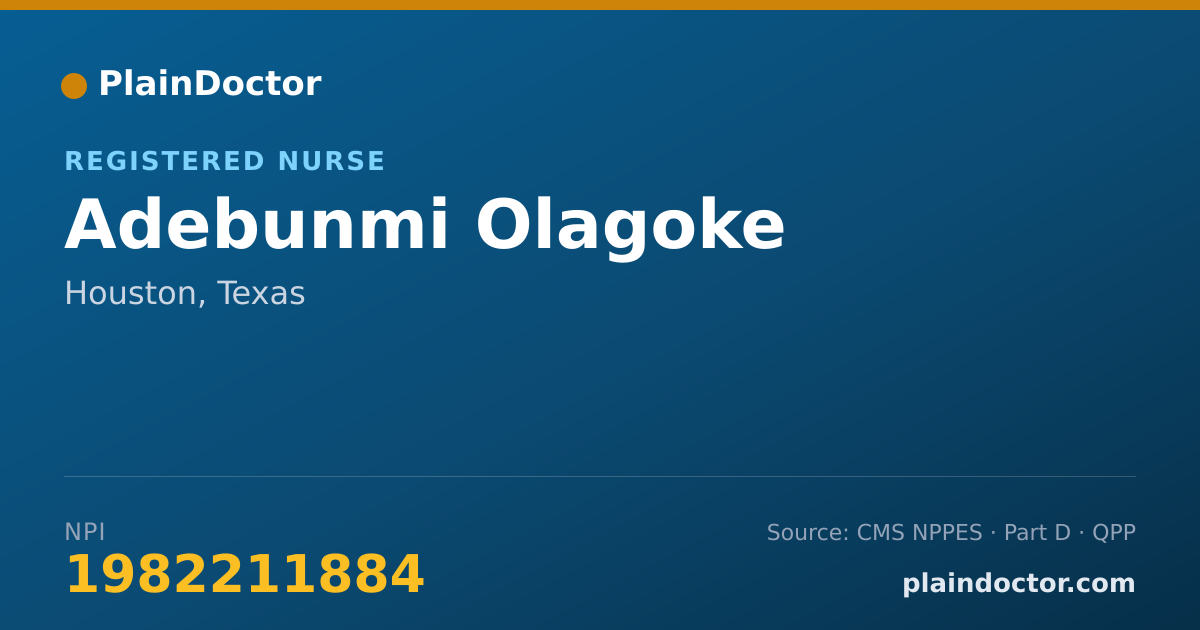 Shareable card for Adebunmi Olagoke - Registered Nurse, Houston, TX