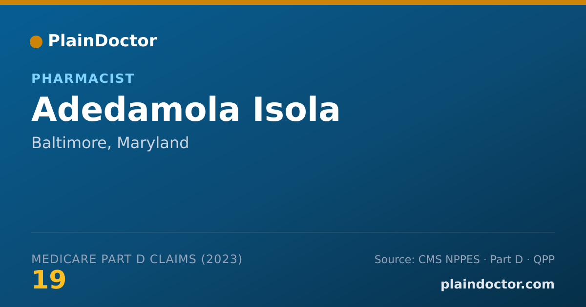 Shareable card for Adedamola Isola - Pharmacist, Baltimore, MD