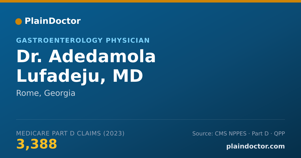 Shareable card for Adedamola Lufadeju, MD - Gastroenterology Physician, Rome, GA