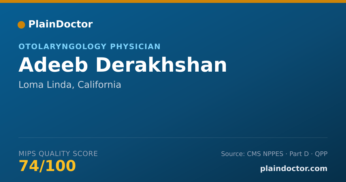 Shareable card for Adeeb Derakhshan - Otolaryngology Physician, Loma Linda, CA