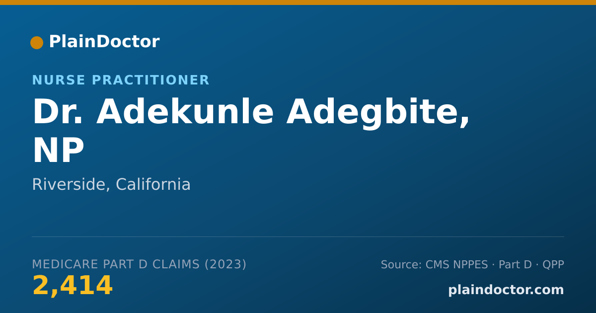 Shareable card for Adekunle Adegbite, NP - Nurse Practitioner, Riverside, CA