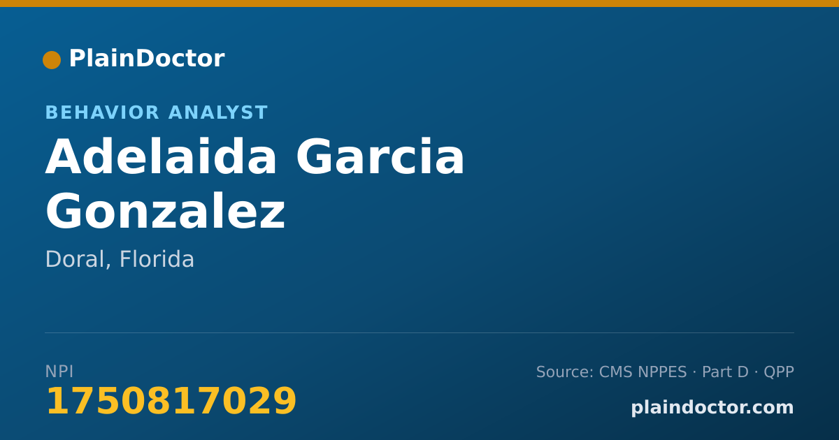 Shareable card for Adelaida Garcia Gonzalez - Behavior Analyst, Doral, FL