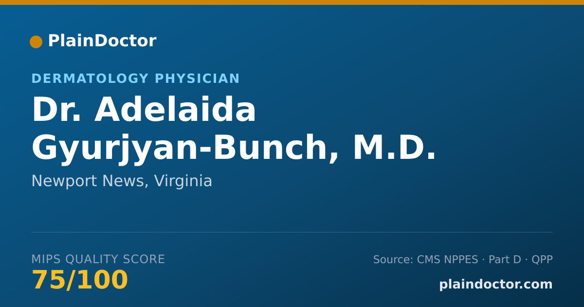 Shareable card for Adelaida Gyurjyan-Bunch, M.D. - Dermatology Physician, Newport News, VA