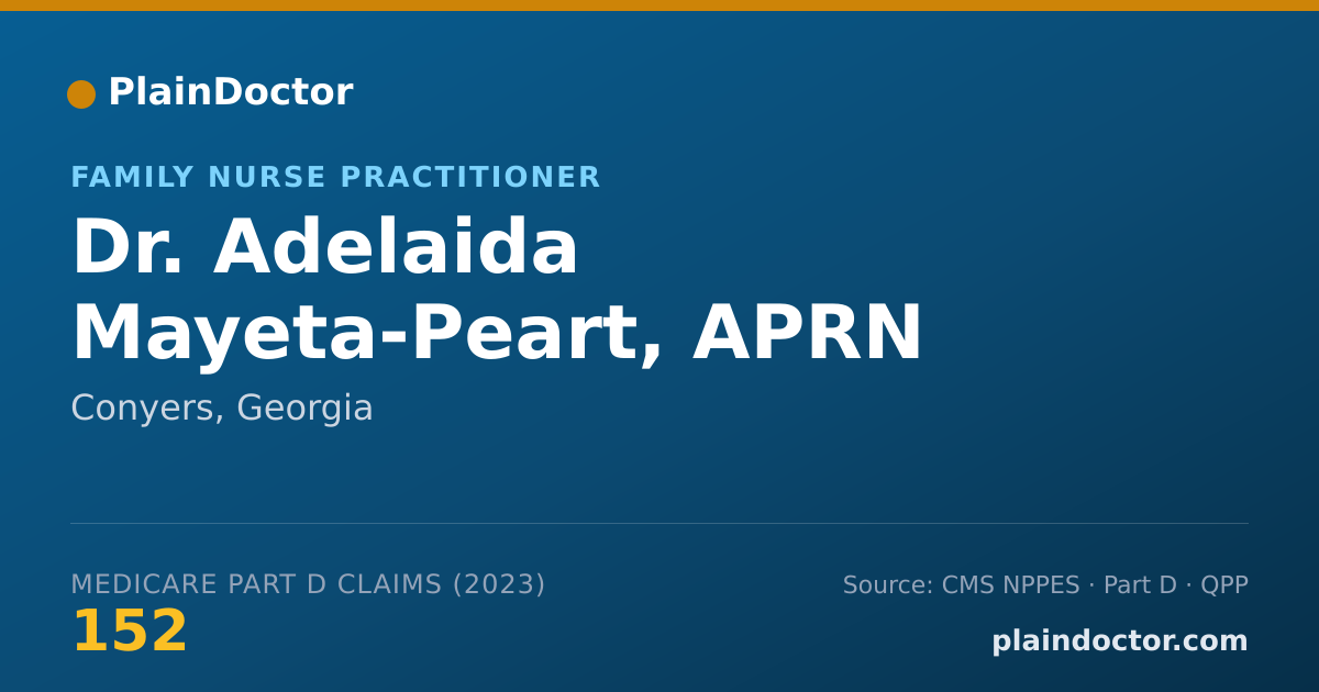 Shareable card for Adelaida Mayeta-Peart, APRN FNP-C - Family Nurse Practitioner, Conyers, GA