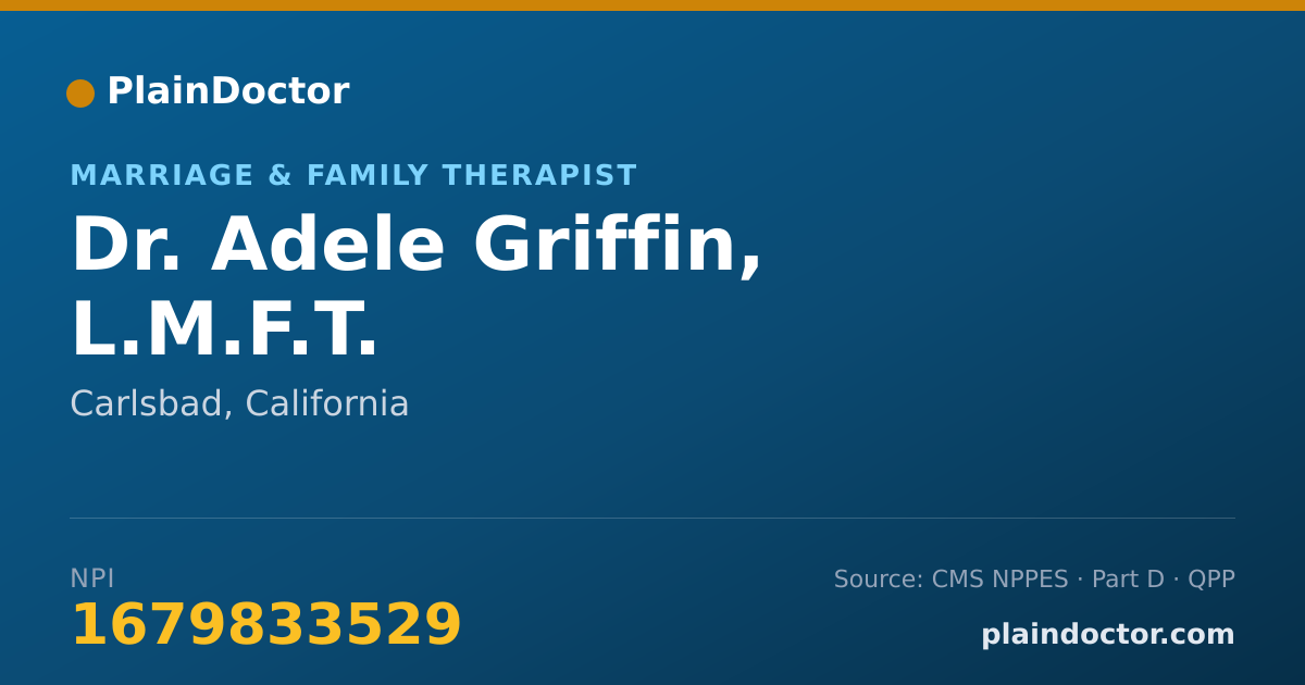 Shareable card for Adele Griffin, L.M.F.T. - Marriage & Family Therapist, Carlsbad, CA