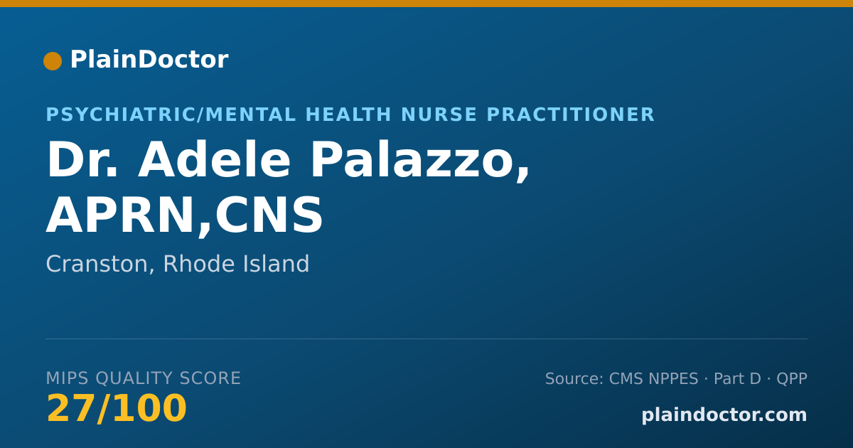 Shareable card for Adele Palazzo, APRN,CNS - Psychiatric/Mental Health Nurse Practitioner, Cranston, RI
