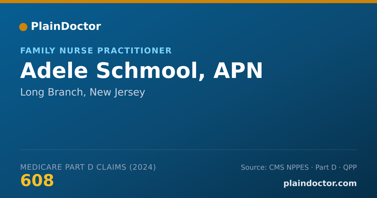 Shareable card for Adele Schmool, APN - Family Nurse Practitioner, Long Branch, NJ