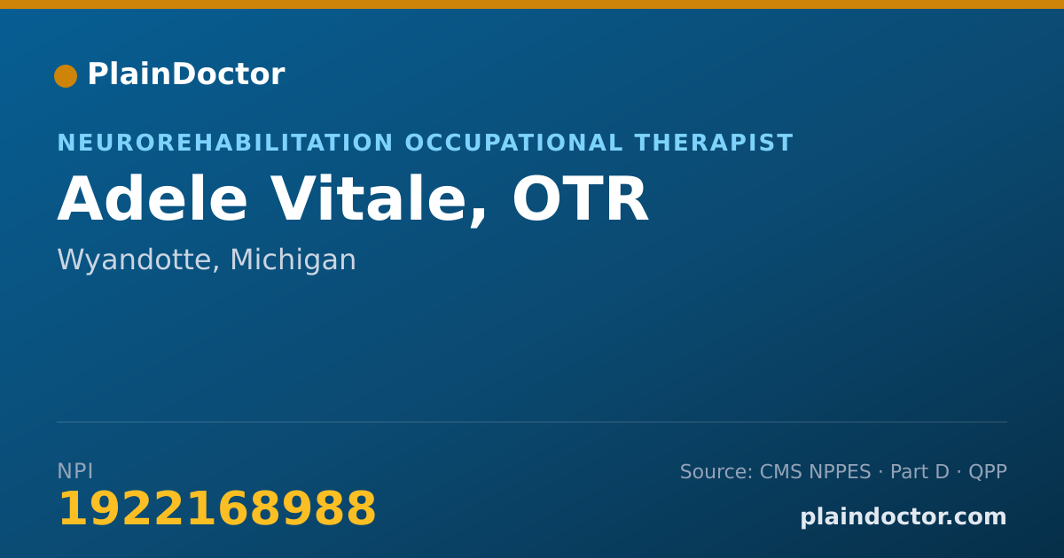 Shareable card for Adele Vitale, OTR - Neurorehabilitation Occupational Therapist, Wyandotte, MI