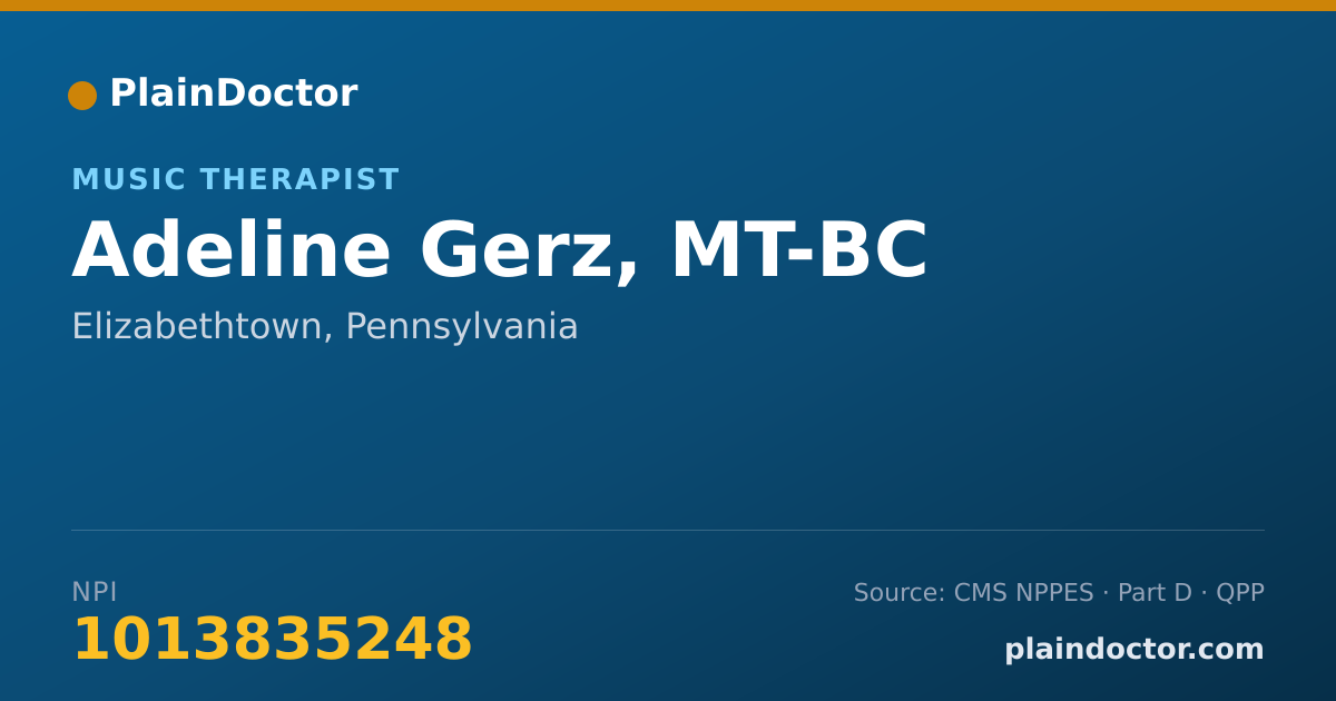 Shareable card for Adeline Gerz, MT-BC - Music Therapist, Elizabethtown, PA