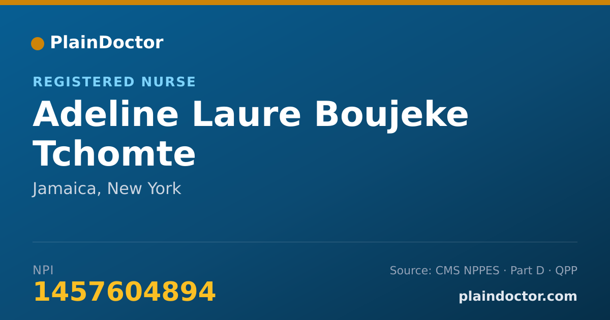 Shareable card for Adeline Laure Boujeke Tchomte - Registered Nurse, Jamaica, NY