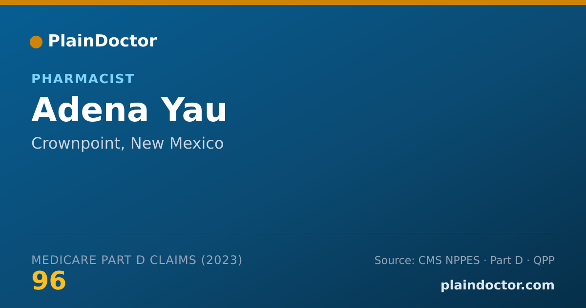 Shareable card for Adena Yau - Pharmacist, Crownpoint, NM
