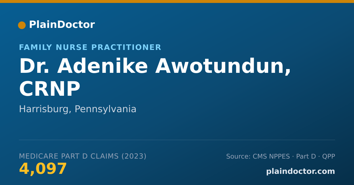 Shareable card for Adenike Awotundun, CRNP - Family Nurse Practitioner, Harrisburg, PA