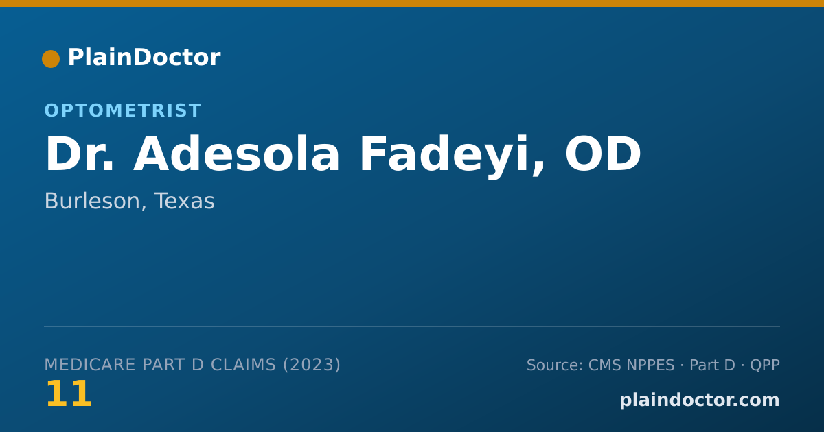 Shareable card for Adesola Fadeyi, OD - Optometrist, Burleson, TX