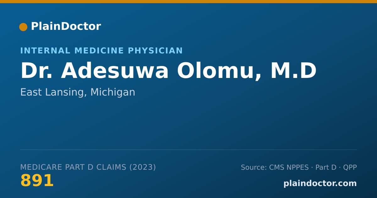 Shareable card for Adesuwa Olomu, M.D - Internal Medicine Physician, East Lansing, MI