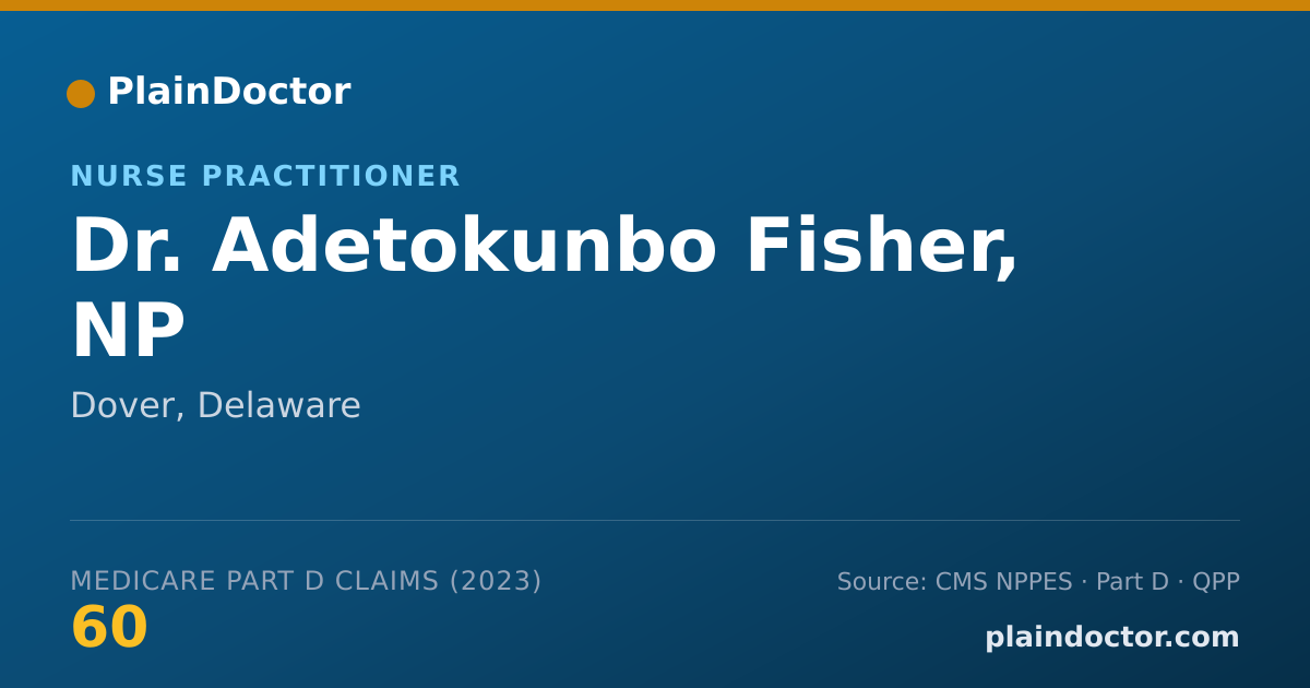 Shareable card for Adetokunbo Fisher, NP - Nurse Practitioner, Dover, DE