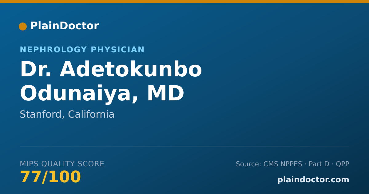 Shareable card for Adetokunbo Odunaiya, MD - Nephrology Physician, Stanford, CA