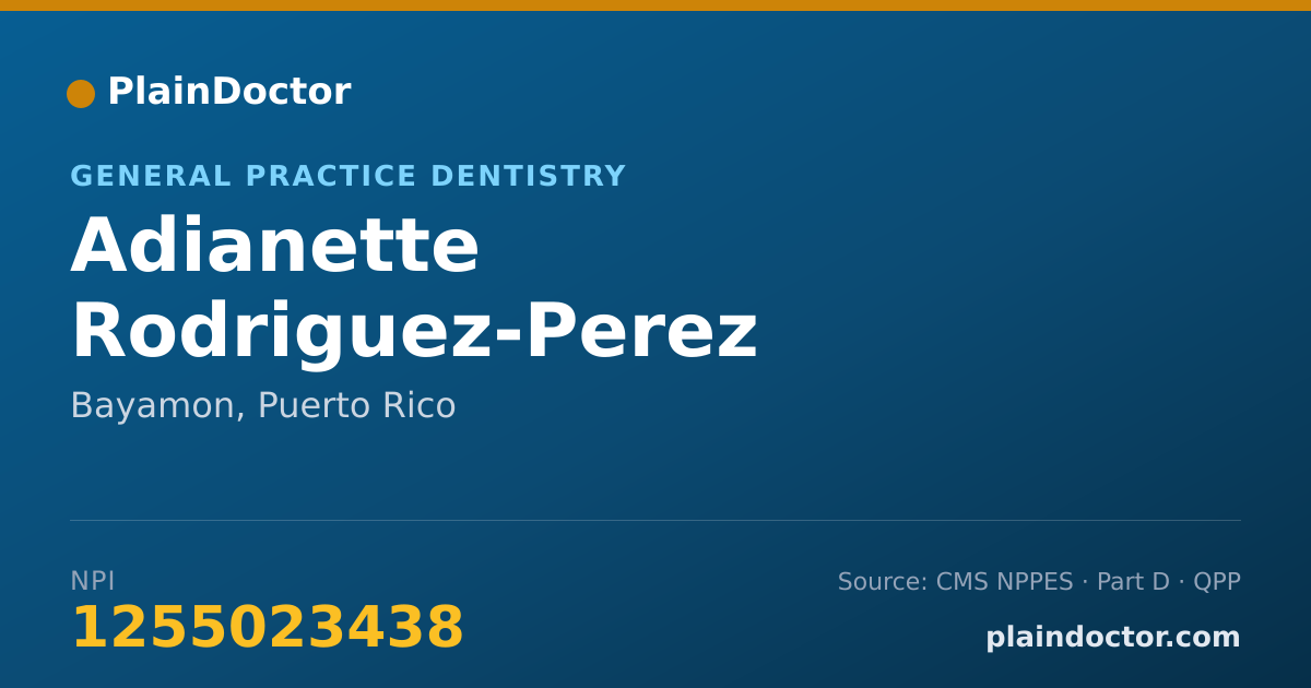 Shareable card for Adianette Rodriguez-Perez - General Practice Dentistry, Bayamon, PR