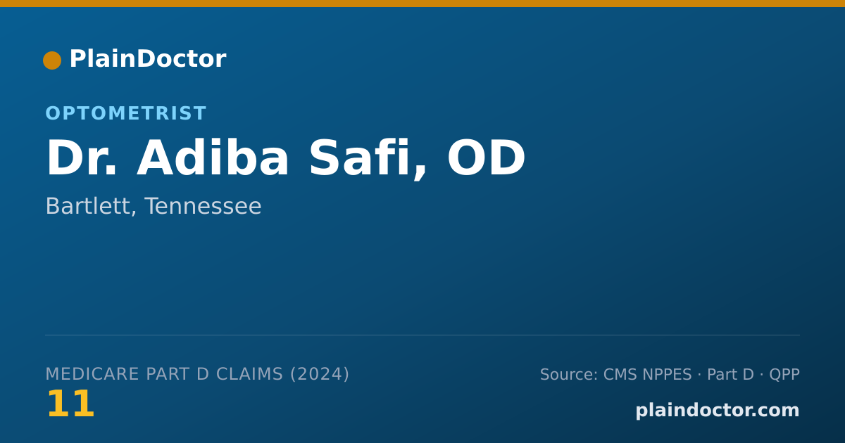 Shareable card for Adiba Safi, OD - Optometrist, Bartlett, TN