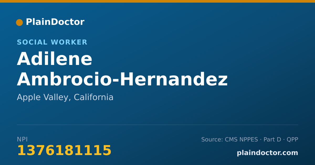 Shareable card for Adilene Ambrocio-Hernandez - Social Worker, Apple Valley, CA