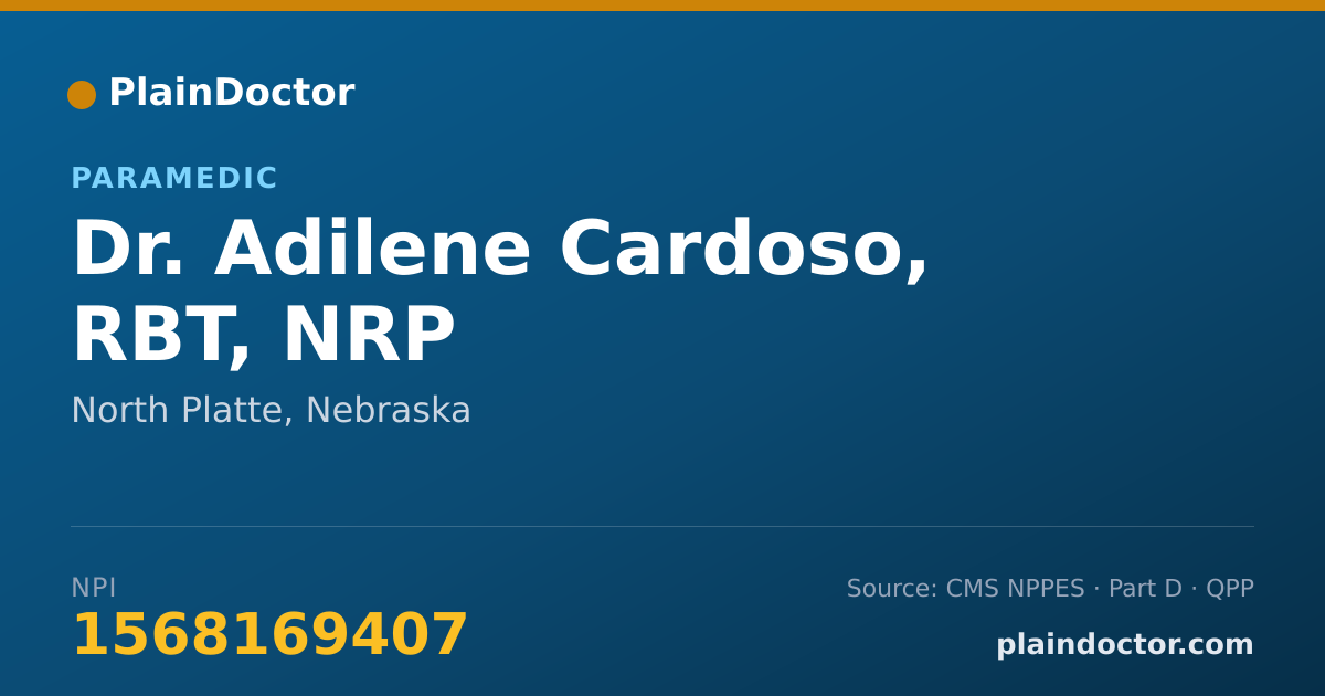 Shareable card for Adilene Cardoso, RBT, NRP - Paramedic, North Platte, NE
