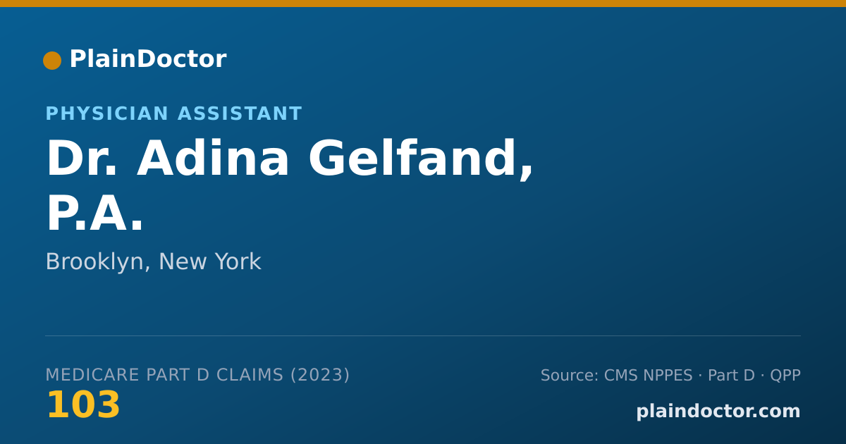 Shareable card for Adina Gelfand, P.A. - Physician Assistant, Brooklyn, NY